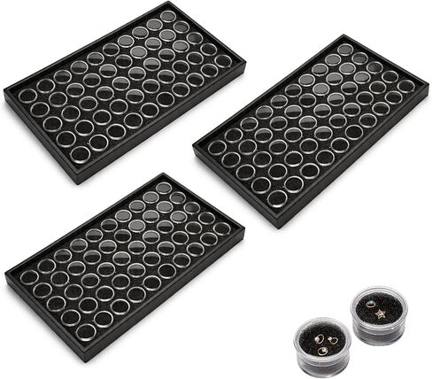 3 Pack Black Jewelry Display Case, 50 Slots Diamond Painting Storage Containers for Gems, Beads & Small Jewelry Jars, Versatile Organizer Tray in Saudi Arabia