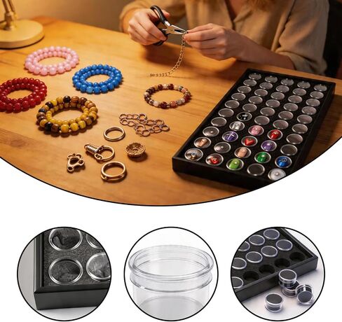 3 Pack Black Jewelry Display Case, 50 Slots Diamond Painting Storage Containers for Gems, Beads & Small Jewelry Jars, Versatile Organizer Tray in Saudi Arabia
