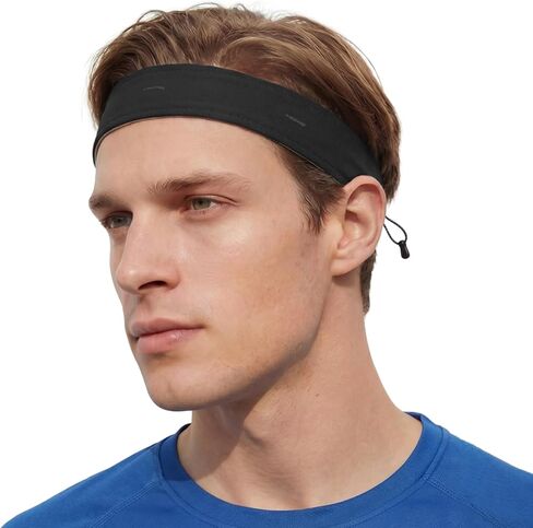 Sukeen 1" Sweat Bands Headbands for Men, Moisture Wicking Sports Mens Headband, Adjustable Non-Slip Sweatbands for Men, Breathable Sweat Band for Running, Cycling, Football, Fitness in Kuwait