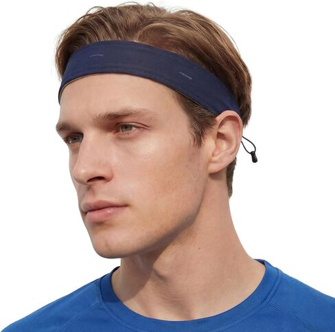 Sukeen 1" Sweat Bands Headbands for Men, Moisture Wicking Sports Mens Headband, Adjustable Non-Slip Sweatbands for Men, Breathable Sweat Band for Running, Cycling, Football, Fitness in Kuwait