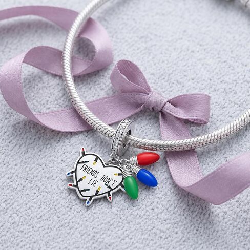 سحر متدلي من الفضة الإسترلينية مناسب لسوار Pandora Charms Friends Don't Lie Stranger Merch هدايا للنساء in Kuwait