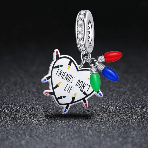 سحر متدلي من الفضة الإسترلينية مناسب لسوار Pandora Charms Friends Don't Lie Stranger Merch هدايا للنساء in Kuwait
