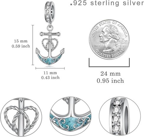Anchor Charms 925 Sterling Silver Nautical Charm Anchor Jewelrys Nautical Jewelry for Women in Kuwait