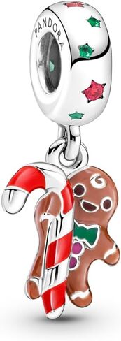 PANDORA Gingerbread Man Dangle Charm - Compatible Moments Bracelets - Jewelry for Women - Gift for Women - Made with Sterling Silver & Enamel in Kuwait