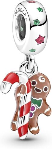 PANDORA Gingerbread Man Dangle Charm - Compatible Moments Bracelets - Jewelry for Women - Gift for Women - Made with Sterling Silver & Enamel in Kuwait