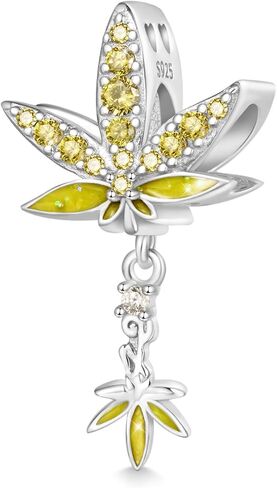 GNOCE Green Plant Pot Leaf Charm, S925 Sterling Silver Charm Fit Bracelet/Necklace for Women Wife Sister/Jewelry Gift in Kuwait