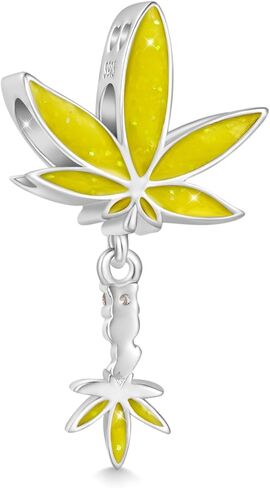 GNOCE Green Plant Pot Leaf Charm, S925 Sterling Silver Charm Fit Bracelet/Necklace for Women Wife Sister/Jewelry Gift in Kuwait