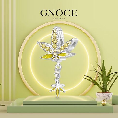 GNOCE Green Plant Pot Leaf Charm, S925 Sterling Silver Charm Fit Bracelet/Necklace for Women Wife Sister/Jewelry Gift in Kuwait
