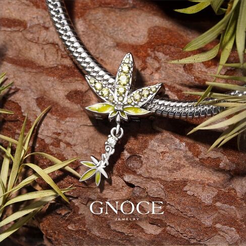 GNOCE Green Plant Pot Leaf Charm, S925 Sterling Silver Charm Fit Bracelet/Necklace for Women Wife Sister/Jewelry Gift in Kuwait