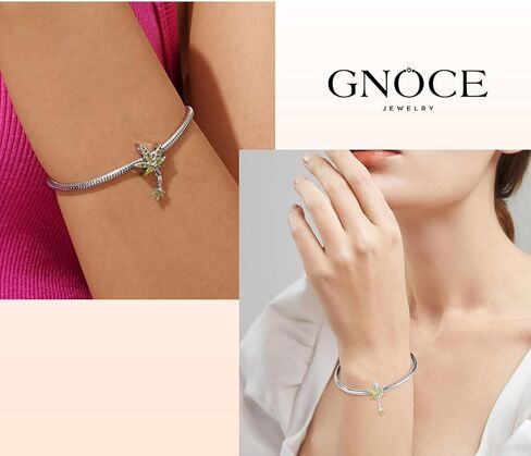 GNOCE Green Plant Pot Leaf Charm, S925 Sterling Silver Charm Fit Bracelet/Necklace for Women Wife Sister/Jewelry Gift in Kuwait