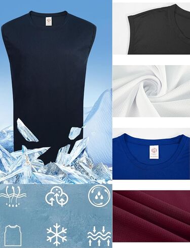 Men's Quick Dry Sleeveless Workout Tank Top Breathable Mesh Muscle Shirt for Gym Running Training in Kuwait