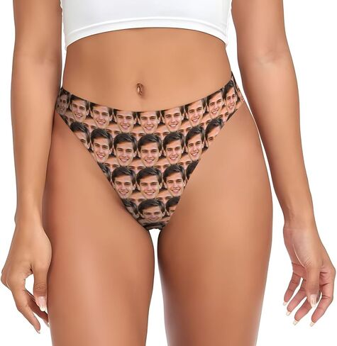Personalized Thongs With Face, Custom Thong For Women, Customized Underwear Panties With Photo Funny Gifts For Her Wife in Kuwait
