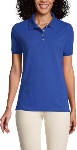 قميص بولو شبكي نسائي قصير الأكمام من Lands' End School موحد in Kuwait