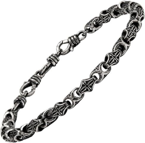 Hero Company Men’s Stainless Steel Bracelet - ‘Byzantine Legacy’ Bracelet for Men - Helps Pair Veterans With A Service Dog or Shelter Dog in Saudi Arabia