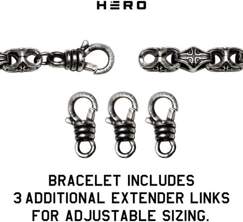 Hero Company Men’s Stainless Steel Bracelet - ‘Byzantine Legacy’ Bracelet for Men - Helps Pair Veterans With A Service Dog or Shelter Dog in Saudi Arabia