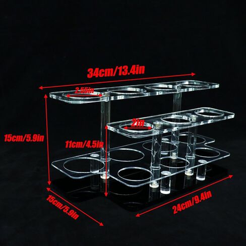 Lightsaber Stand,Acrylic Multi-Hole Lightsaber Holder,Tabletop lightsaber display with 7 lightsabers displayed vertically for lightsaber organization (black) in Saudi Arabia