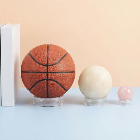 12 Pcs Baseball Holder, Clear Sphere Display Stand Acrylic Ball Stand Ring Sphere Holders - Small, Medium, Large Round Baseball Ring Stands for Baseballs Tennis Golf Balls Collections in Saudi Arabia