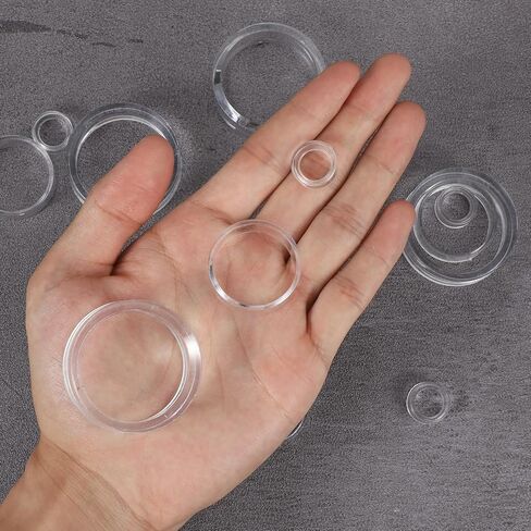 12 Pcs Baseball Holder, Clear Sphere Display Stand Acrylic Ball Stand Ring Sphere Holders - Small, Medium, Large Round Baseball Ring Stands for Baseballs Tennis Golf Balls Collections in Saudi Arabia
