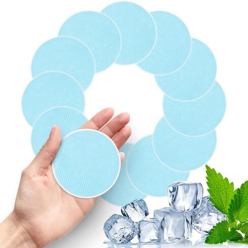 TrelaCo 24 Sheets Round Cooling Patches for Instant Relief from Heat Workouts Hot Flashes Hydrogel Patches Cooling Relief During Mild to Moderately Strenuous Activities in Kuwait