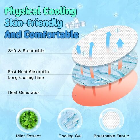 TrelaCo 24 Sheets Round Cooling Patches for Instant Relief from Heat Workouts Hot Flashes Hydrogel Patches Cooling Relief During Mild to Moderately Strenuous Activities in Kuwait