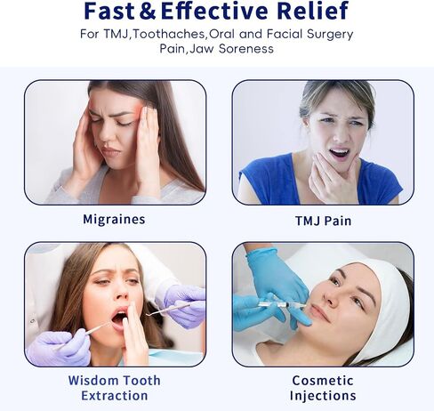 Wisdom Teeth Ice Pack Head Wrap for Pain Relief - Cold Hot Therapy for Face, Jaw & Oral Surgery with 4 Gel Packs, TMJ, Tooth Extraction, Tonsillectomy Recovery in Saudi Arabia