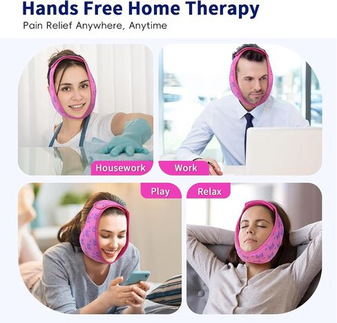 Wisdom Teeth Ice Pack Head Wrap for Pain Relief - Cold Hot Therapy for Face, Jaw & Oral Surgery with 4 Gel Packs, TMJ, Tooth Extraction, Tonsillectomy Recovery in Saudi Arabia