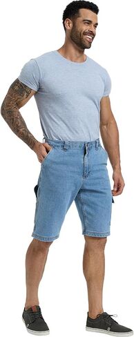WORK IDEA Men's Cargo Denim Work Shorts, Relaxed Fit, Heavy Duty Cotton, Multiple Pockets and Durable Fabric in Saudi Arabia
