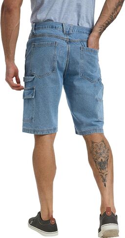 WORK IDEA Men's Cargo Denim Work Shorts, Relaxed Fit, Heavy Duty Cotton, Multiple Pockets and Durable Fabric in Saudi Arabia