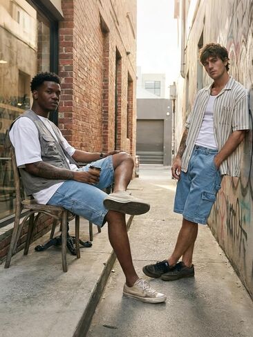 WORK IDEA Men's Cargo Denim Work Shorts, Relaxed Fit, Heavy Duty Cotton, Multiple Pockets and Durable Fabric in Saudi Arabia