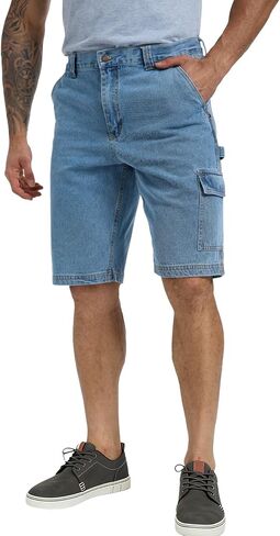 WORK IDEA Men's Cargo Denim Work Shorts, Relaxed Fit, Heavy Duty Cotton, Multiple Pockets and Durable Fabric in Saudi Arabia