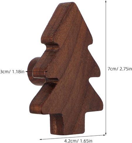 ARTIBETTER Christmas Tree Wood Drawer Knobs Set of 3, Wardrobe Door Handles for ’ Room Furniture, Black Walnut Cabinet Pulls for Dresser and Cupboard Decoration in Kuwait