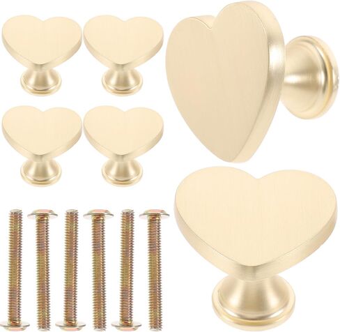 CALLARON 6pcs Heart-Shaped Zinc Alloy Cabinet Pulls Metal Drawer Handles Decorative Furniture Accessories for ’ Room Wardrobe and Closet, Colorful Cartoon Style in Kuwait