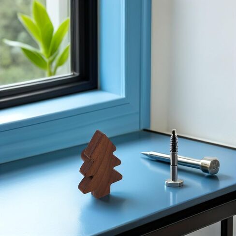Wooden Christmas Tree Drawer Knobs Set of 3, Walnut Wood Wardrobe Door Handles, Vintage Style Dresser Pulls for ’ Room Cabinet and Kitchen Furniture Decoration in Kuwait