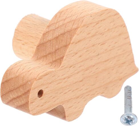 jojofuny Cartoon Animal Wood Pull Knob for Wardrobe Dresser Drawer Handle Solid Beech Wood Turtle Design with Screws for Nursery Furniture in Kuwait