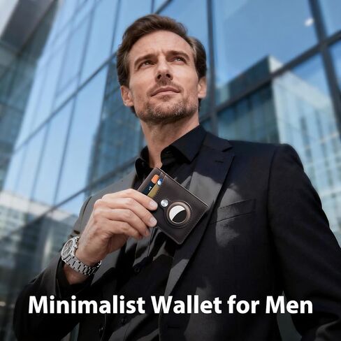 Suncat Slim Minimalist Airtag Wallet for Men, RFID Blocking Money Clip ID Window Bifold Wallets with Card Holder, Gifts for Men in Saudi Arabia