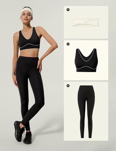 LilySilk Sports Bra for Women Silk Contour V-Neck Medium Support Contrast Piping Activewear Racerback Workout Gym in Kuwait