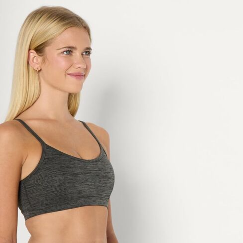 Amazon Essentials Women's Active FormFlex Buttery Soft Light Support Heathered Spaghetti Strap Yoga Sports Bra in Kuwait