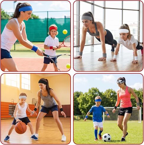 6pcs Boys Headbands for Sports Elastic Boys Soccer Headbands Sweatbands Non Slip Sweat Wicking Sports Headband for Kids Football Running Basketball Tennis Youth in Saudi Arabia