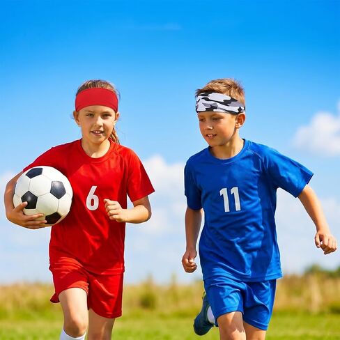 6pcs Boys Headbands for Sports Elastic Boys Soccer Headbands Sweatbands Non Slip Sweat Wicking Sports Headband for Kids Football Running Basketball Tennis Youth in Saudi Arabia
