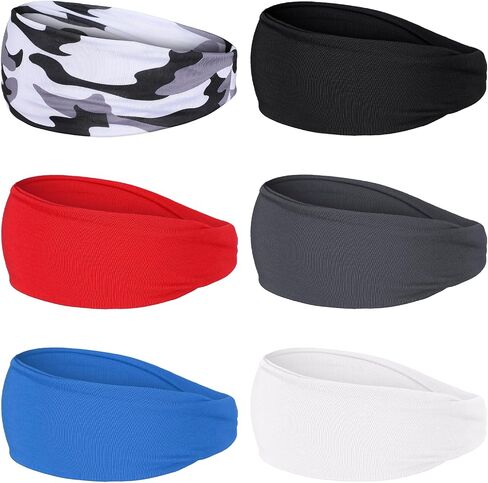 6pcs Boys Headbands for Sports Elastic Boys Soccer Headbands Sweatbands Non Slip Sweat Wicking Sports Headband for Kids Football Running Basketball Tennis Youth in Saudi Arabia
