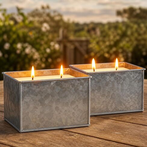Citronella Candles Outdoor, 2-Wick 24oz Large Citronella Candle, Outdoor Candles up to 160 Hours Burning,2 Pack Soy Wax Summer Candle for Outside Patio Camping, Indoor Emergency or Survival in Saudi Arabia
