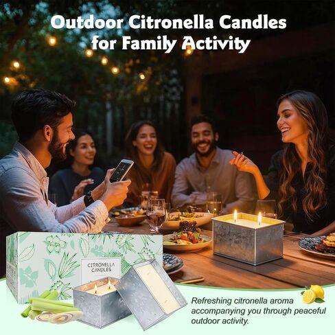 Citronella Candles Outdoor, 2-Wick 24oz Large Citronella Candle, Outdoor Candles up to 160 Hours Burning,2 Pack Soy Wax Summer Candle for Outside Patio Camping, Indoor Emergency or Survival in Saudi Arabia