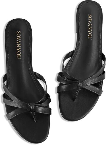 SOVANYOU Flip Flops Slides for Women Dressy Thong Flat Sandals Comfortable Slip On Summer Beach Sandals for Vacation Casual in Saudi Arabia