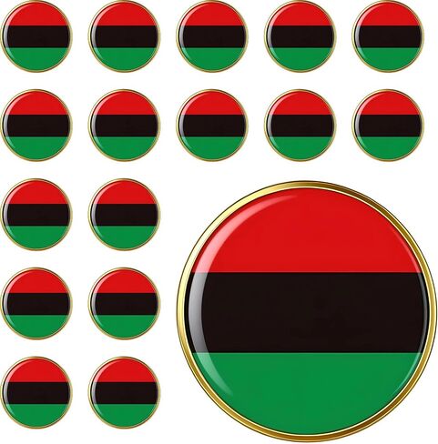 6/12/25/50/100 pieces Round African American Flag Lapel Pins Badge Bulk in Kuwait