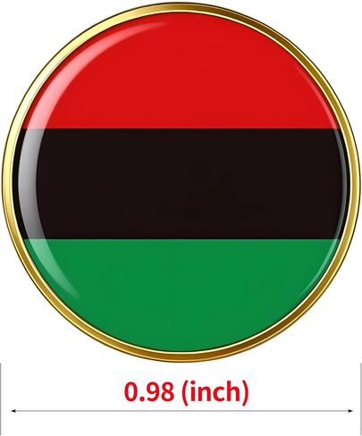6/12/25/50/100 pieces Round African American Flag Lapel Pins Badge Bulk in Kuwait