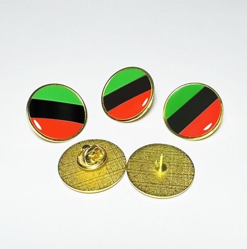 6/12/25/50/100 pieces Round African American Flag Lapel Pins Badge Bulk in Kuwait