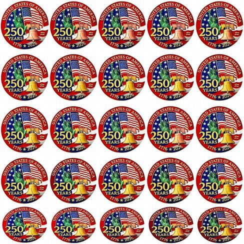 20Pcs USA 250th Birthday Enamel Pins, 250 Years of America Anniversary Metal Gold Plated Lapel Pin, U.S. Patriot Collectible Accessories for Patriot's Day Independence Day Decor in Saudi Arabia