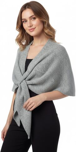 DHMarket Shawl Wraps for Women Pashmina Triangle Cape Knit Sweater Scarf Fall Winter Fashion Accessory in Kuwait