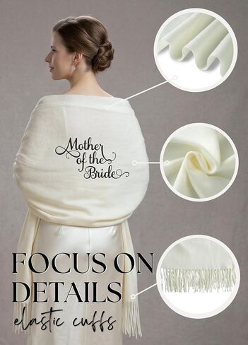 Huglanket Mother of the Bride Gifts, Mother of the Bride Shawl Embroidered Wraps Scarf Gifts for Mother's Day,Birthday,Christmas, 78x27.5inch in Saudi Arabia