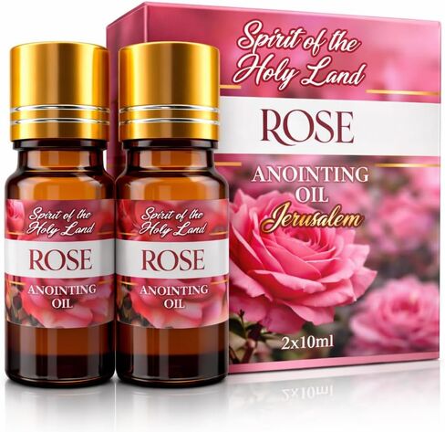 Biblical Rose of Sharon Anointing Oil from Jerusalem 2 Bottles x 10 ml Rose Devotional Holy Oil for Prayer and Blessing Religious Gift Box in Saudi Arabia